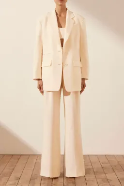 Shona Joy Irena Oversized Blazer Cream Size 10 for rent on The Volte - image 1