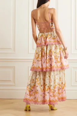 Zimmermann Laurel Frill Midi Dress Floral Size 0 / Au 8 for rent on The Volte - image 2