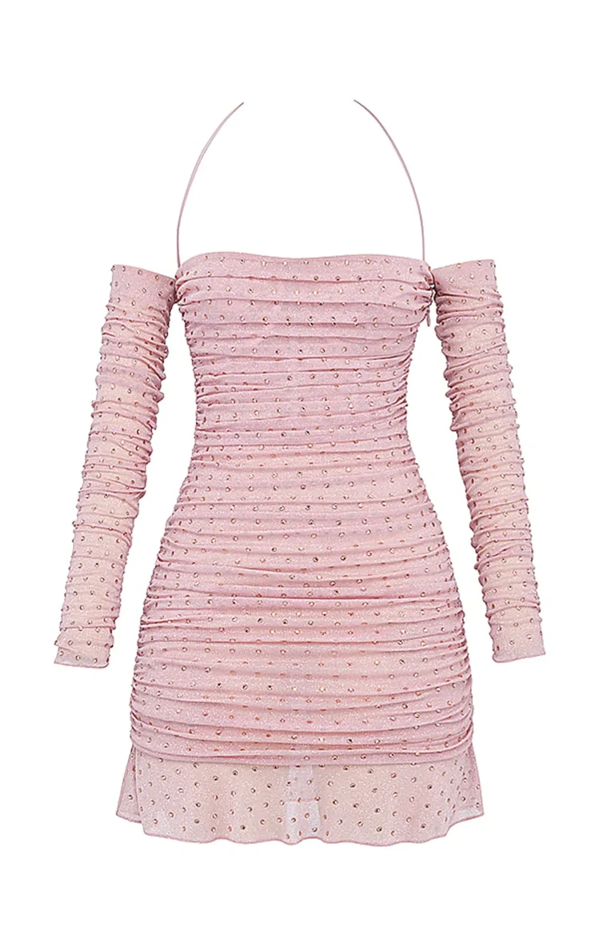 House of CB Estella Crystallised Mini Dress Soft Pink Size XS / AU 6 - Image 6