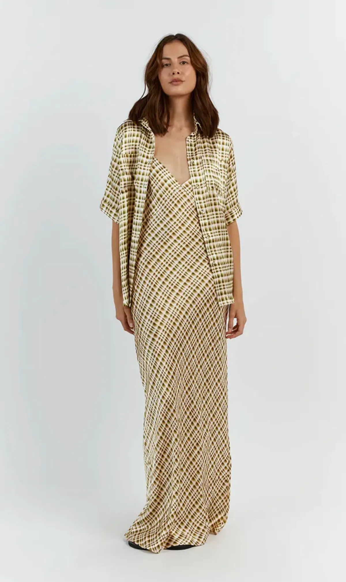 DISSH Dilan Slip Dress and Shirt Set Print Size 10 - Image 1