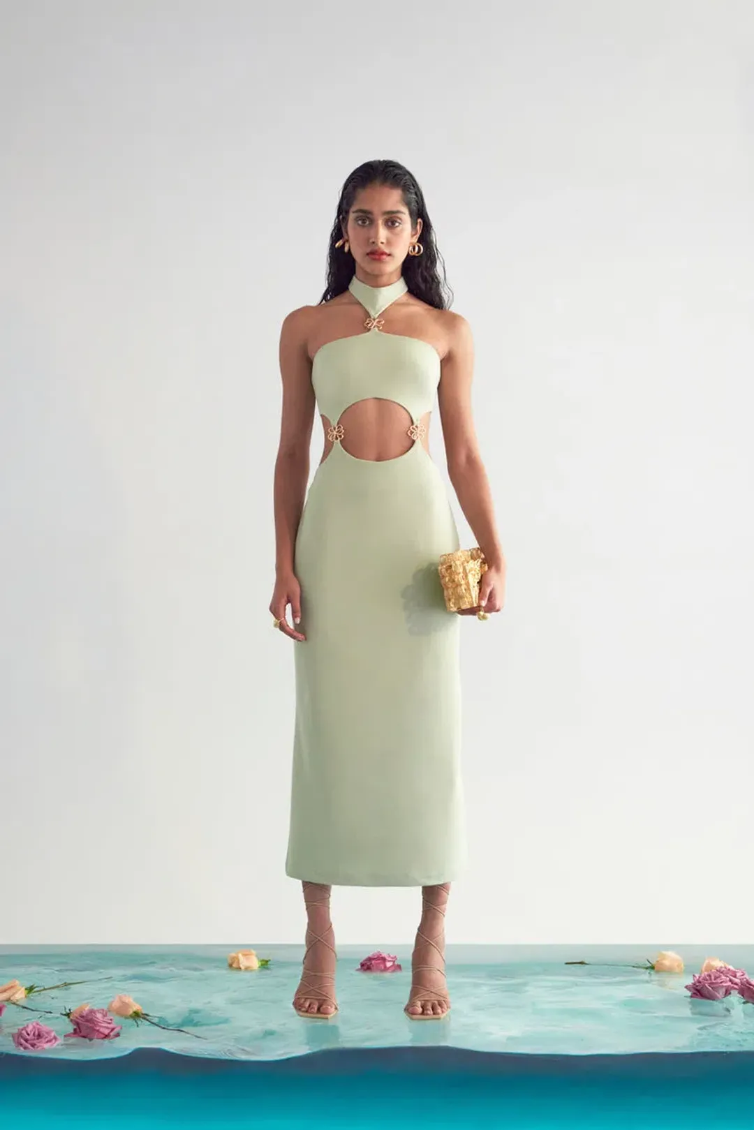 Cult Gaia Olivia Dress Green Size S/AU 8 for rent on The Volte - main image