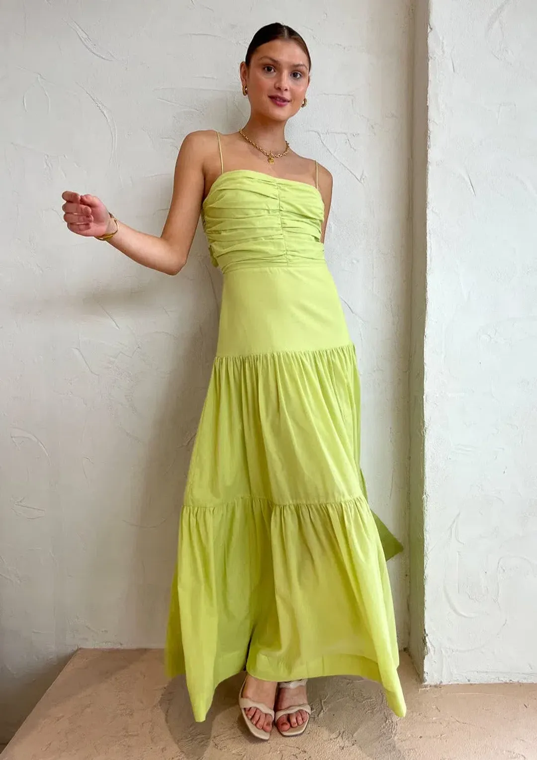 Bec & Bridge Solstice Drop Maxi Dress Green Size 6 for rent on The Volte - main image