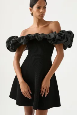 Aje Eldora Mini Dress Black Size 8 for rent on The Volte - image 3