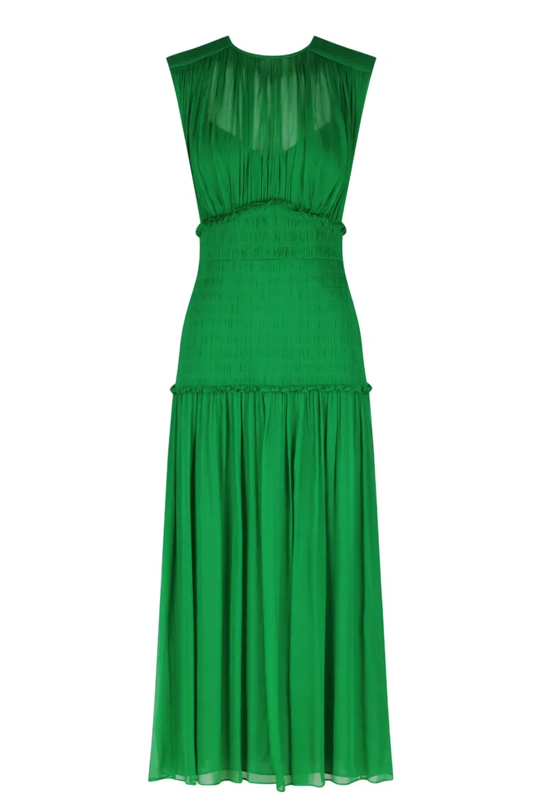 Shona Joy Malina Round Neck Midi Dress Tree Green Size 14 for rent on The Volte - main image