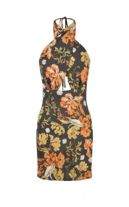 Okala Silk Cross Front Halter Mini Dress Size 10 for rent on The Volte - image 5