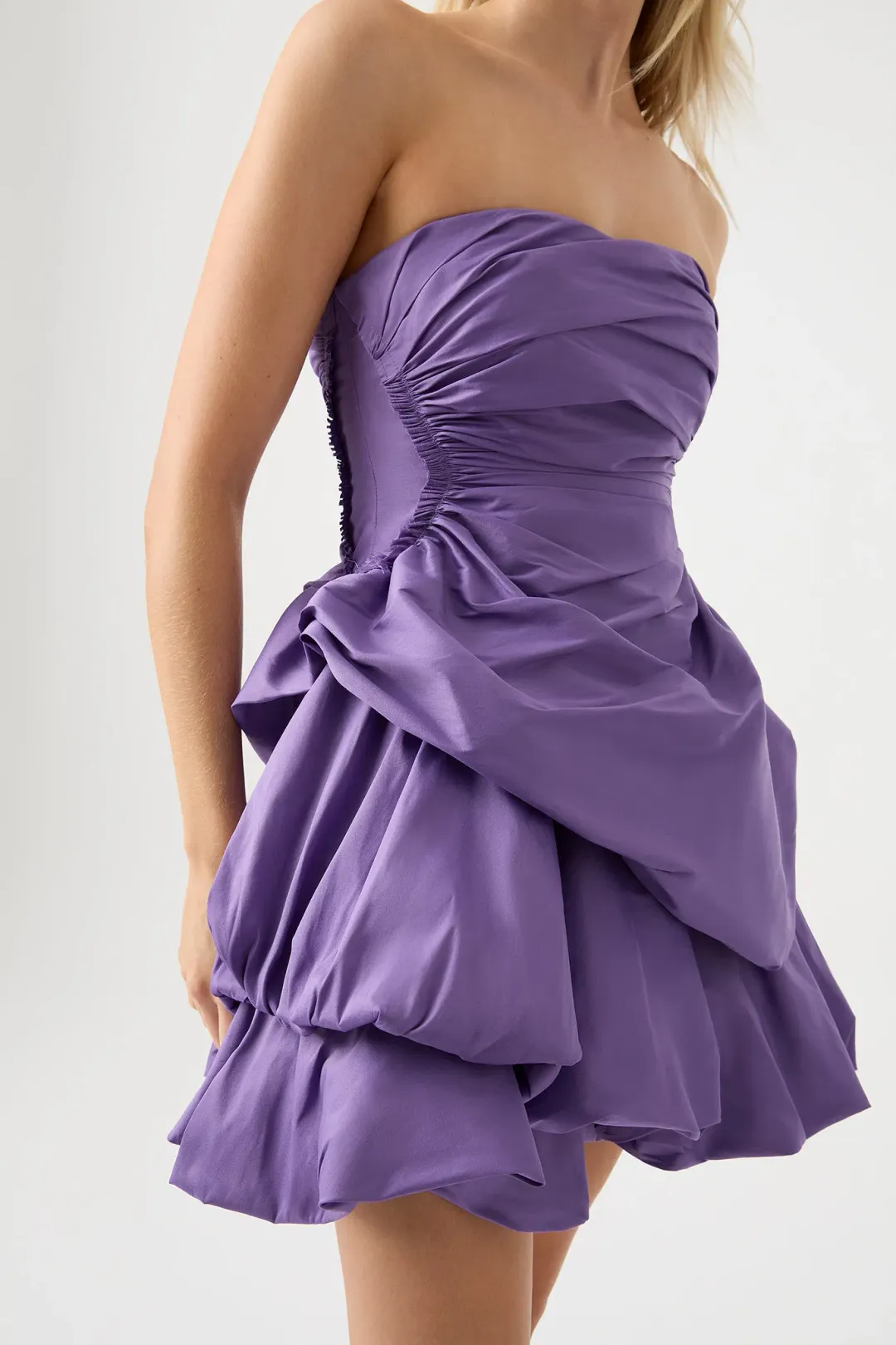Aje Daybreak Strapless Mini Dress Deep Violet Size 8 for rent on The Volte - main image