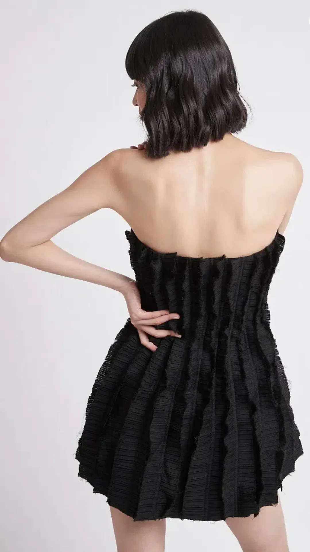 Aje Hybrid Sleeveless Mini Dress Black Size 8 for rent on The Volte - main image