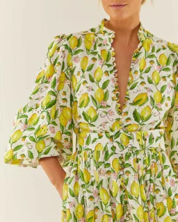 Palm Noosa Royal Flush Dress Lemon Print Size AU 6 for rent on The Volte - image 8