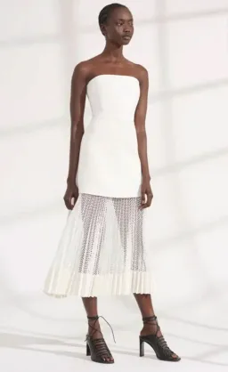 Dion Lee Net Pleat Dress Ivory Size AU 8 for rent on The Volte - image 2