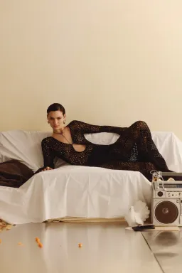 Sir The Label Rayure Long Sleeve Maxi Black Size AU 8 for rent on The Volte - image 3