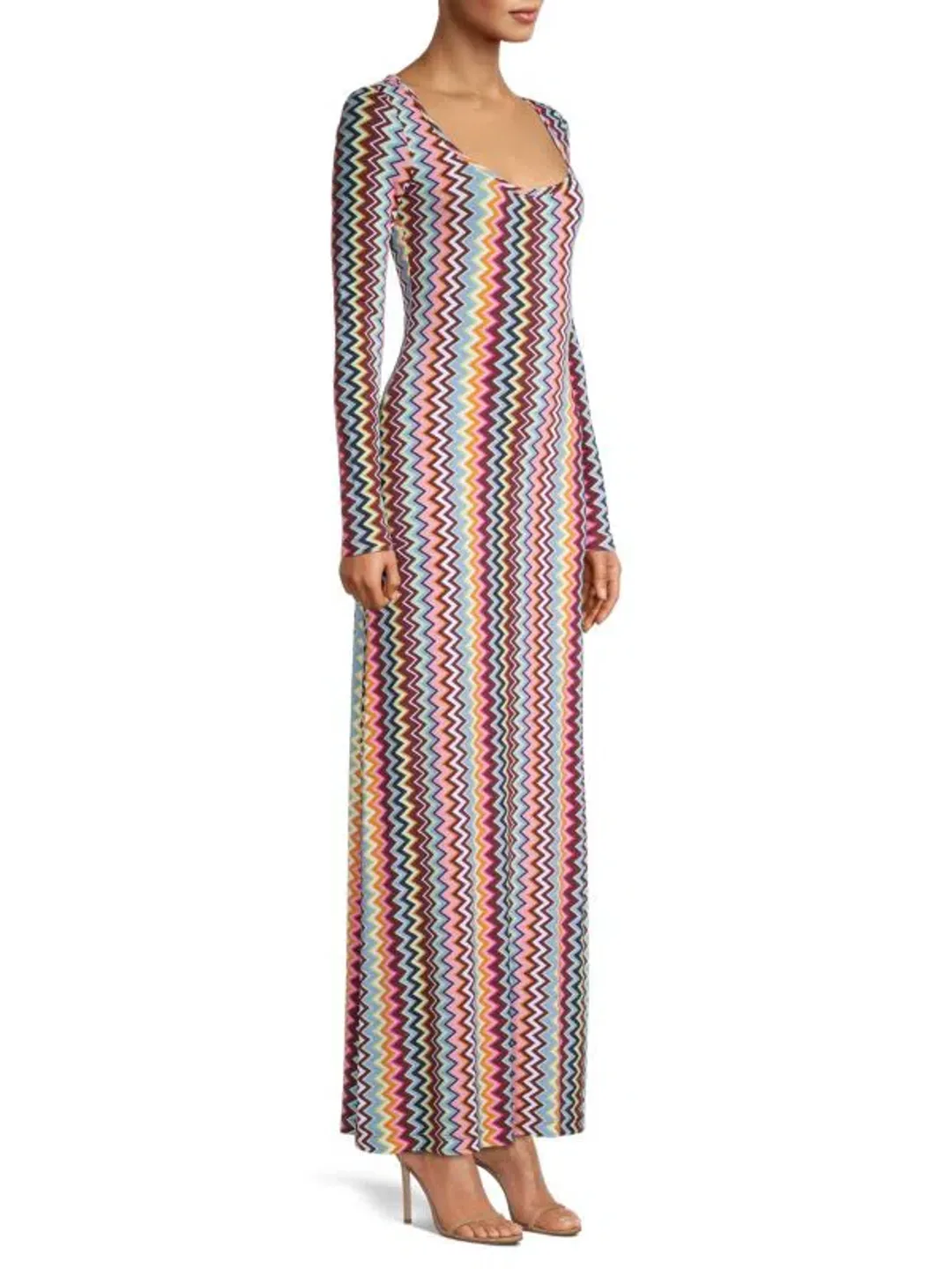 Missoni Zig Zag Long Sleeve Maxi Dress Multi Size M / Au 10 for rent on The Volte - main image