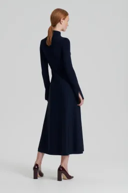 Scanlan Theodore Crepe Knit Button Polo Dress Navy Size S / Au 8 for rent on The Volte - image 3