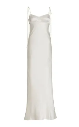 Anna October Paris Open Back Satin Maxi Slip Dress White Size S / Au 8 for rent on The Volte - image 3