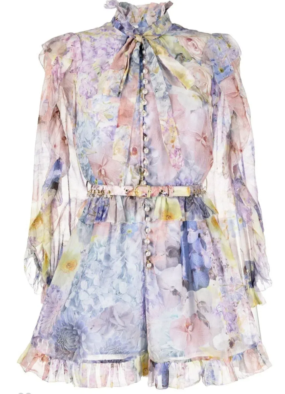 Zimmermann Rhythmic Ruffle Playsuit Size 0/AU 8 for rent on The Volte - main image