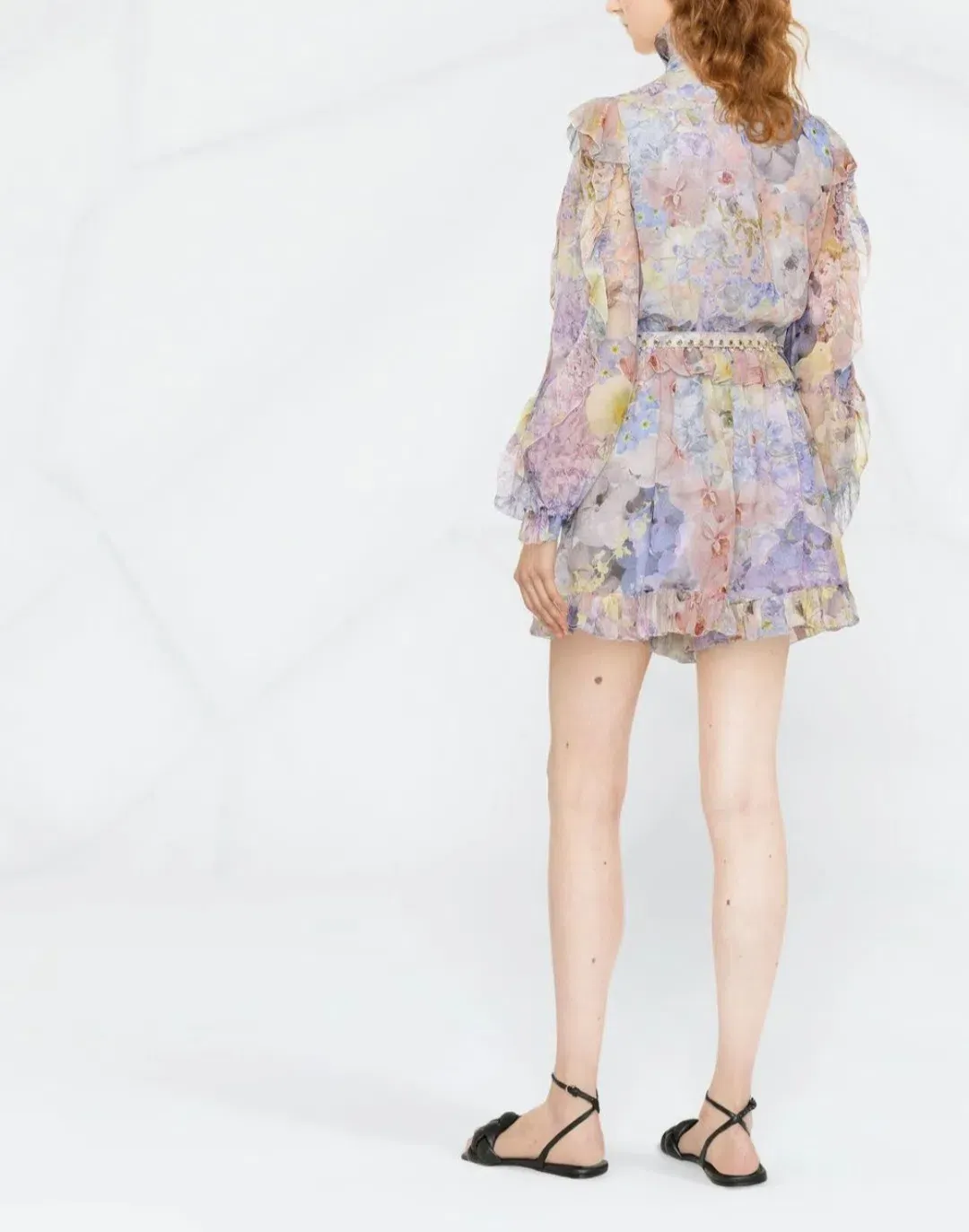 Zimmermann Rhythmic Ruffle Playsuit Size 0/AU 8 for rent on The Volte - main image
