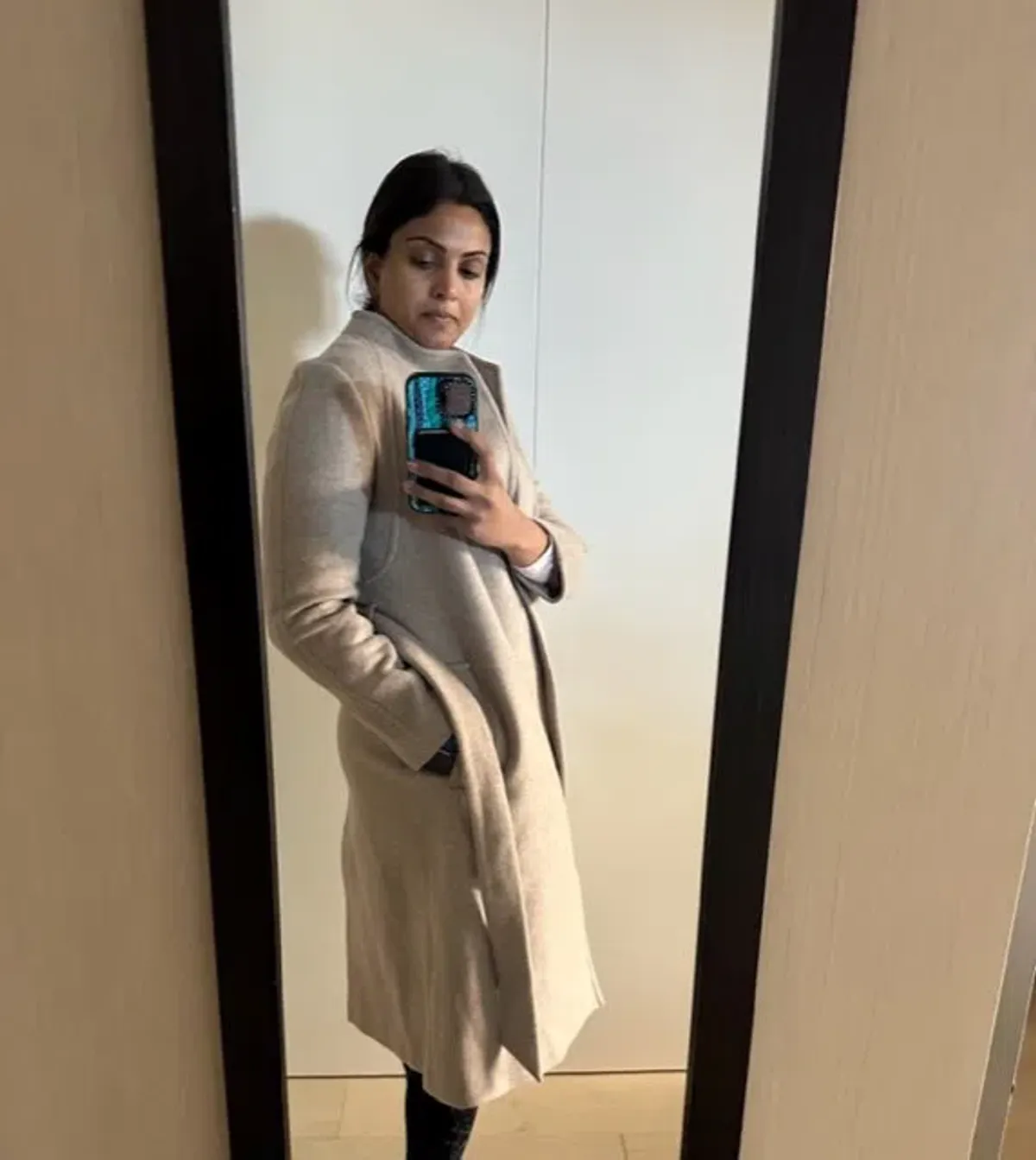 Reiss Wrap Coat Oatmeal / Beige Size 10 - Image 1