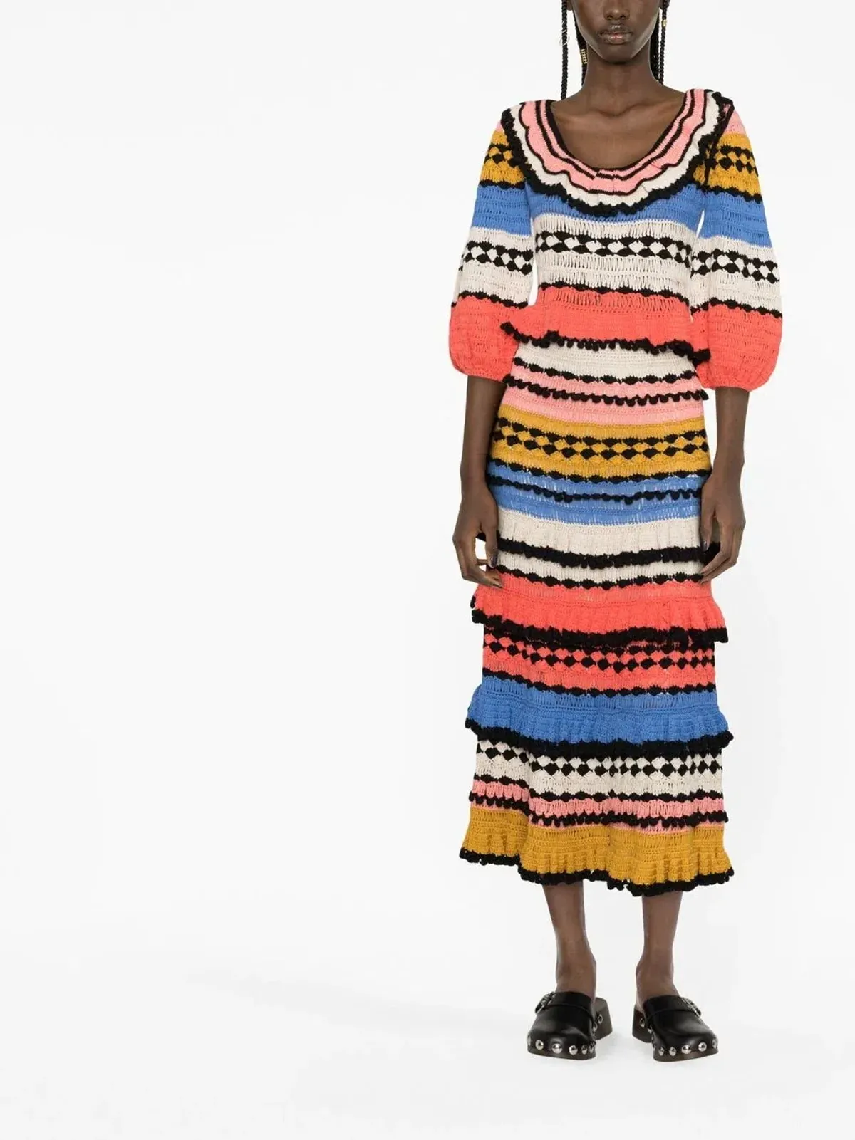 Zimmermann Tiggy Frill Crochet Top Multi Size 8 - Image 1