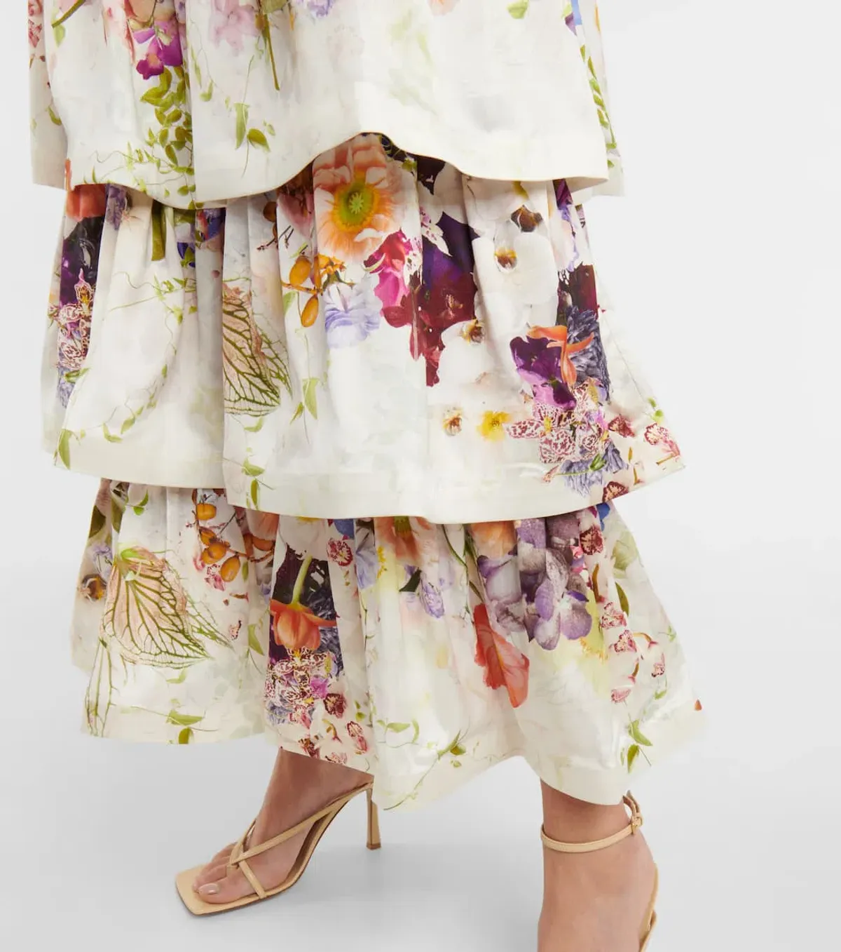 Zimmermann Prima Tiered Floral Midi-Dress Multi Floral Size 4/Au 16 - Image 3