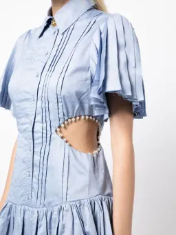 Aje Mythos Pearl Waist Mini Dress Steel Blue Size 10 for rent on The Volte - image 2