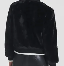 Ena Pelly Essential Faux Fur Bomber Jacket in Black Size AU 12 for rent on The Volte - image 4