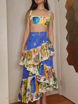 Alemais Soleil Ruffle Skirt Multi Size 6 for rent on The Volte - image 2