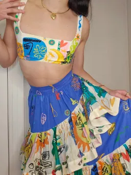 Alemais Soleil Ruffle Skirt Multi Size 6 for rent on The Volte - image 3