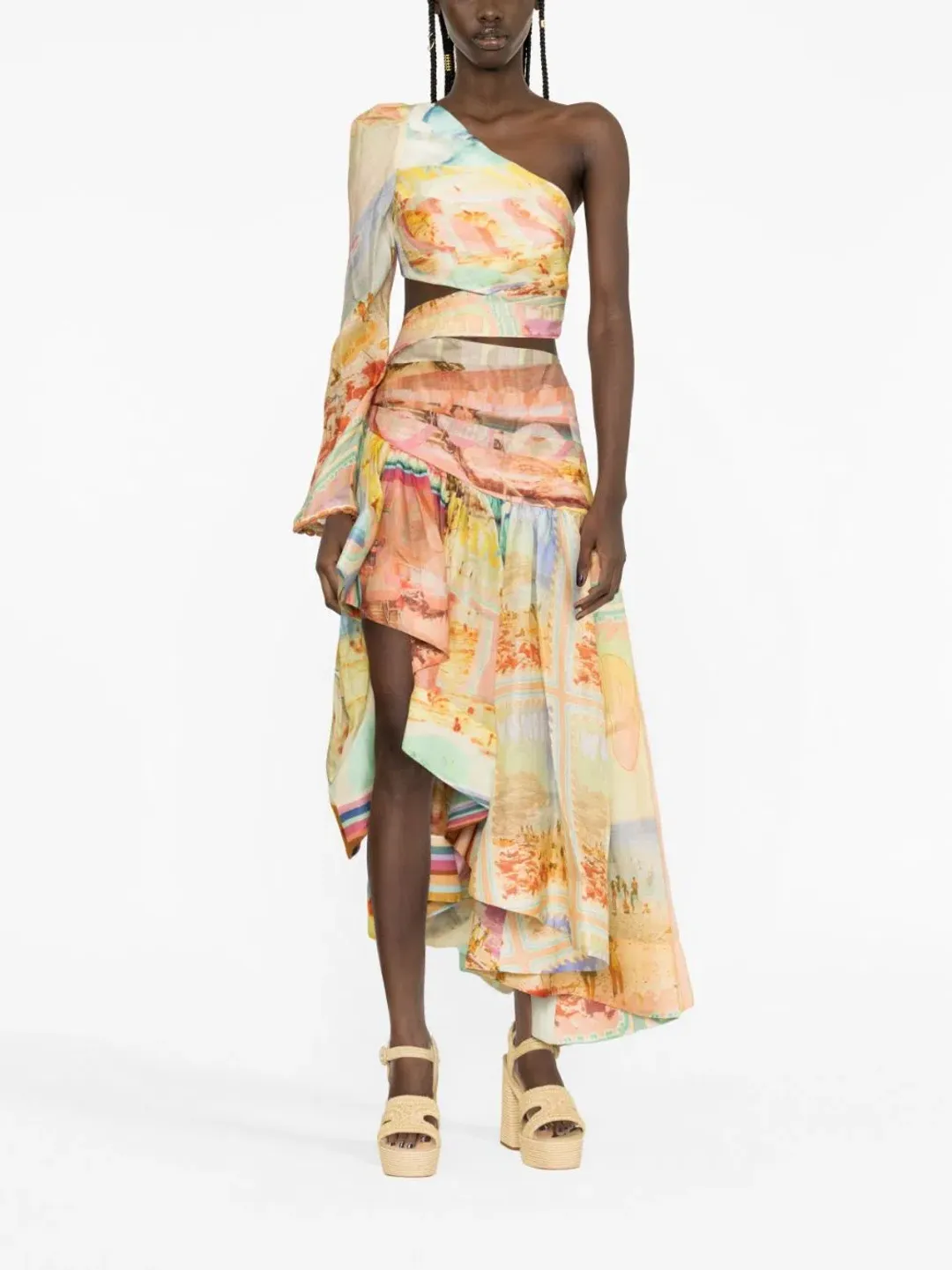 Zimmermann Tama Asymmetric Dress Multi Size 1 / AU 10 for rent on The Volte - main image