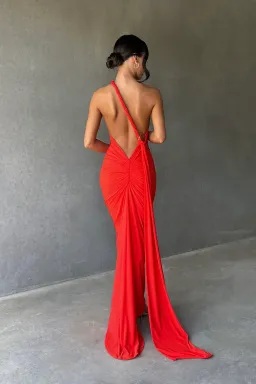 Melani The Label Constantina Gown in Tangerine Size 8 for rent on The Volte - image 3