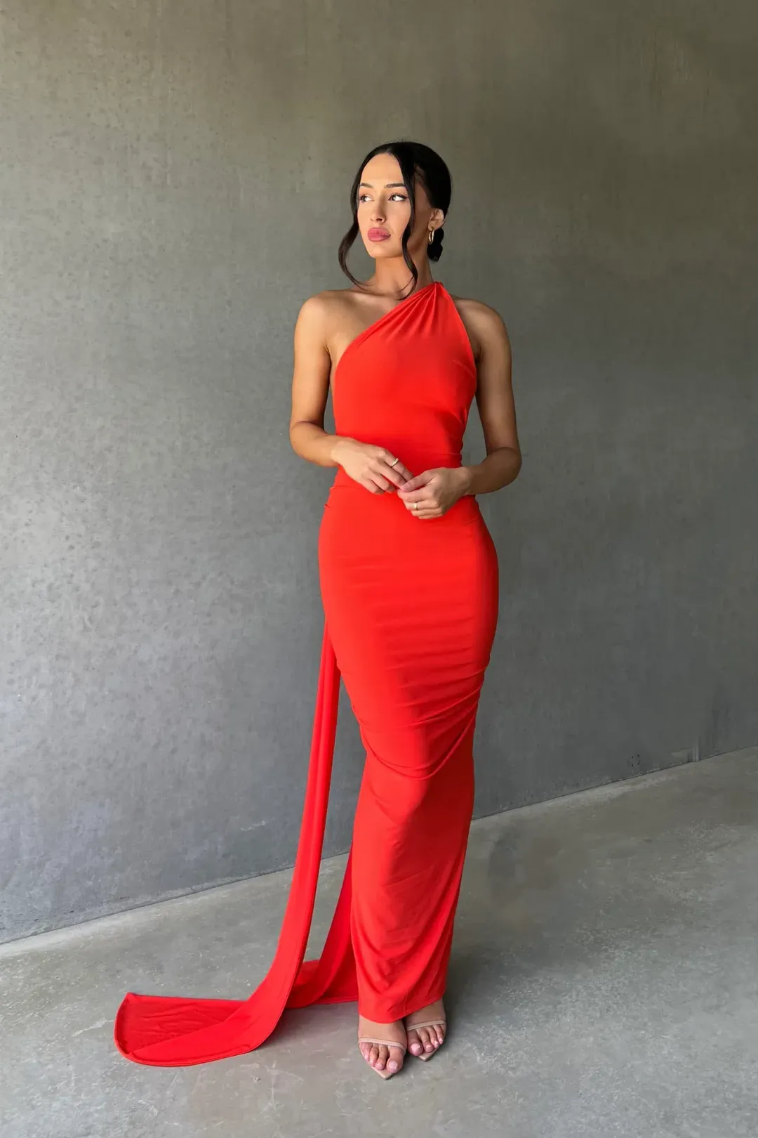 Melani The Label Constantina Gown in Tangerine Size 8 for rent on The Volte - main image