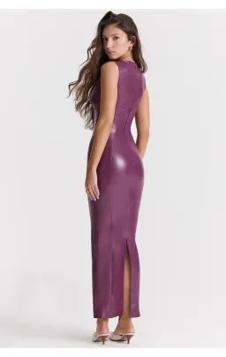 House of CB Sahara Vegan Leather Dress in Merlot Size L / Au 12 for rent on The Volte - image 6