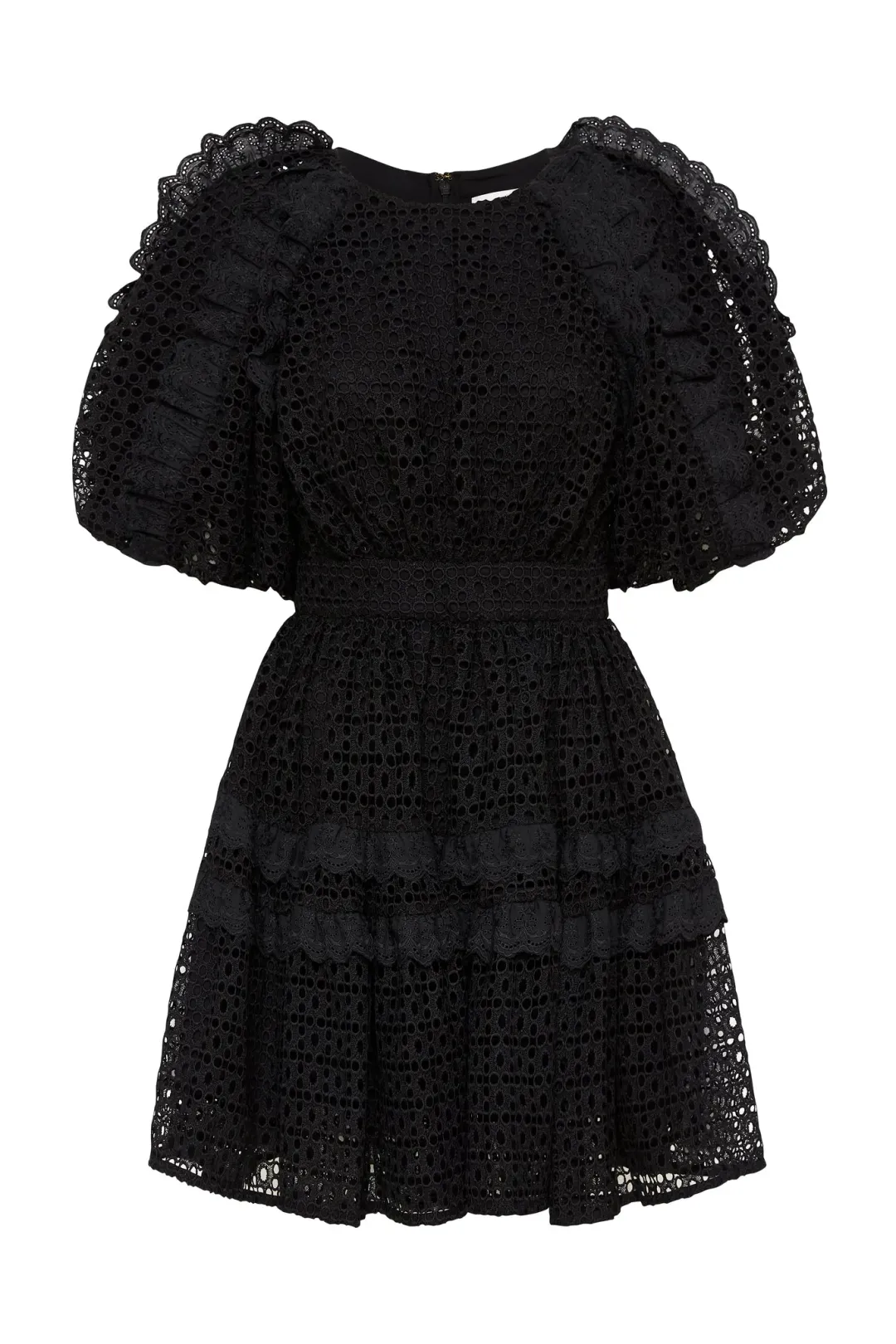 Aje Aveline Broderie Mini Dress Black Size 12 for rent on The Volte - main image