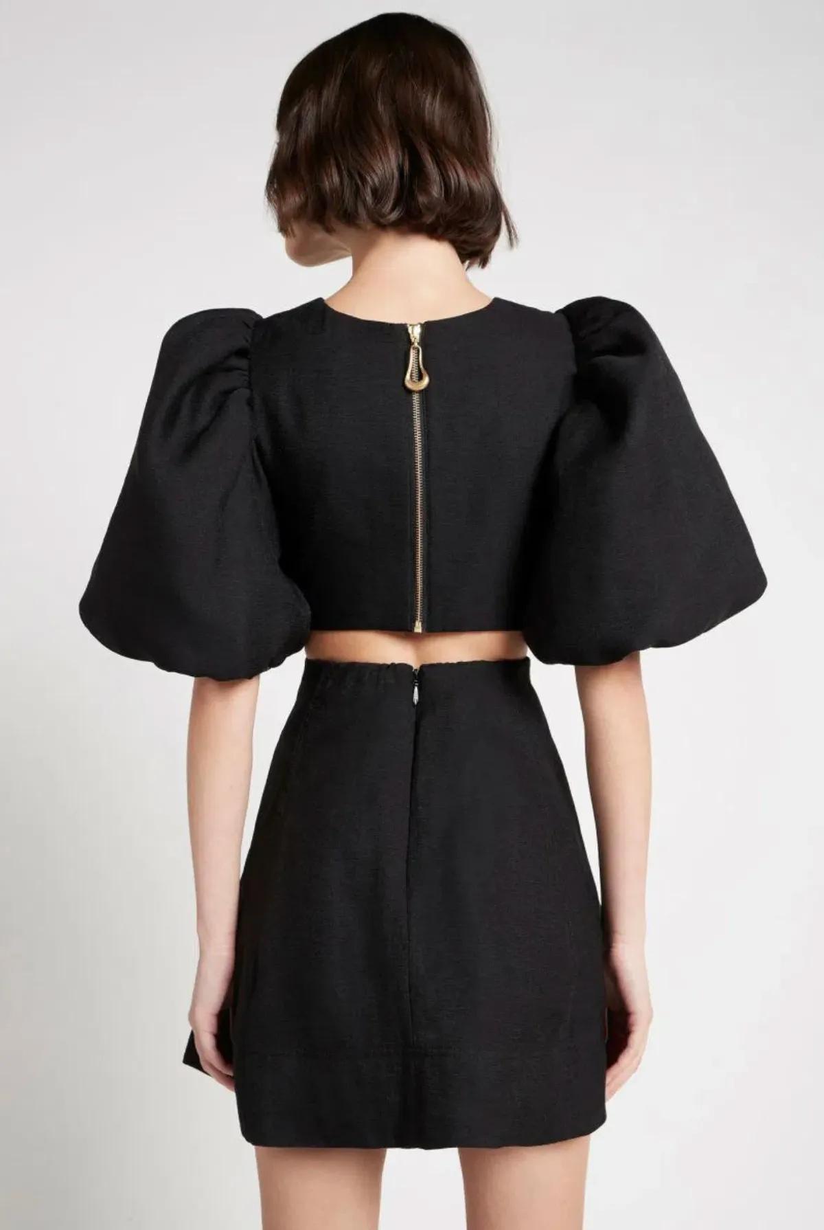 Aje Bouquet Puff Sleeve Mini Dress Black Size 12 / L - Image 2