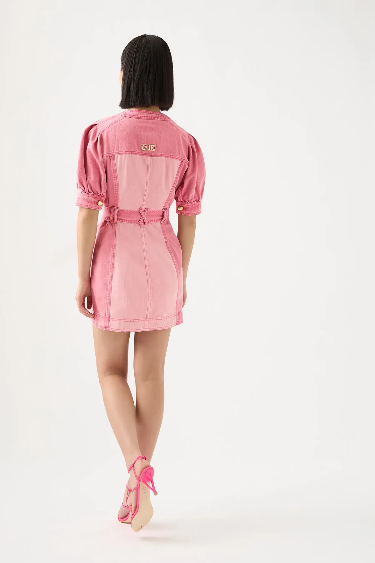 Aje Shades Denim Dress in Two Toned Pink Size L / AU 12 - Image 2