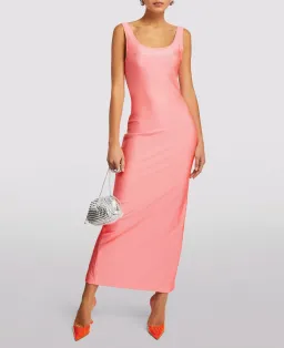 Alexander Wang Crystal-Embellished Midi Dress Pink Size S/Au 8 for rent on The Volte - image 1