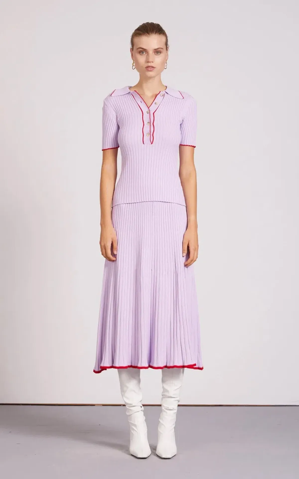 Anna Quan Eden Top & Felicia Skirt Lilac Orchid Set Size AU 8 - Image 2