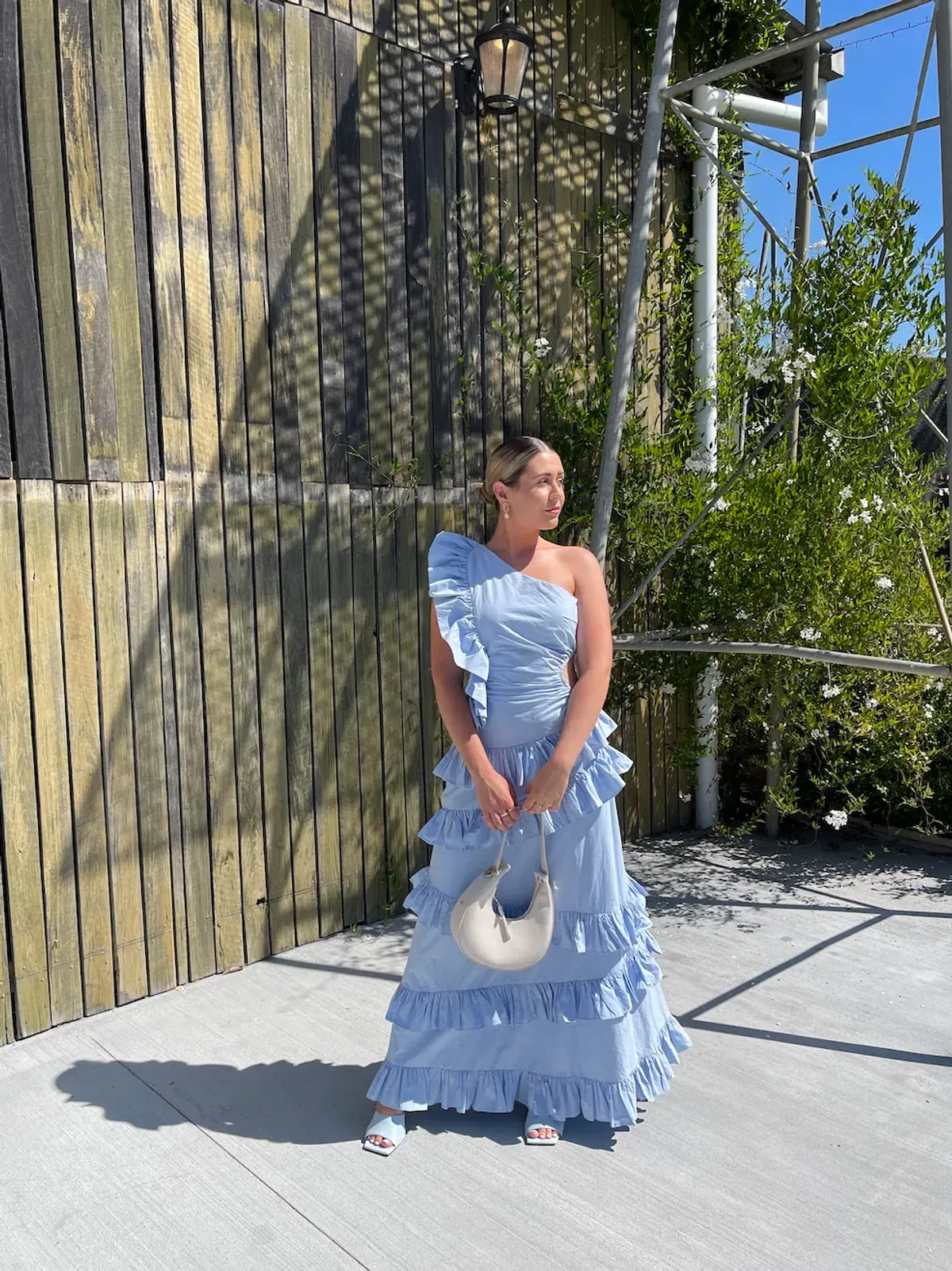 By Nicola Adrift Frill Dress Arctic Blue Size 8 - Image 4