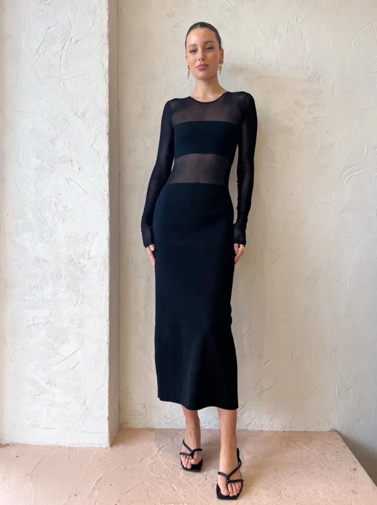 Sir the Label Impermanence Splice Maxi Dress Black Size 6 - Image 1