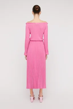 Scanlan Theodore Rib Cold Shoulder Dress Pink Size S / Au 8 for rent on The Volte - image 3