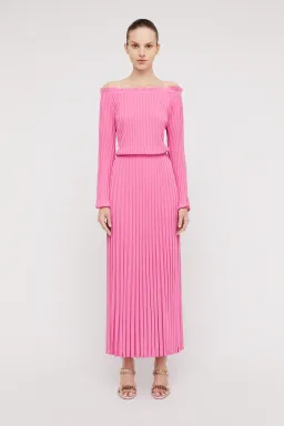 Scanlan Theodore Rib Cold Shoulder Dress Pink Size S / Au 8 for rent on The Volte - image 1