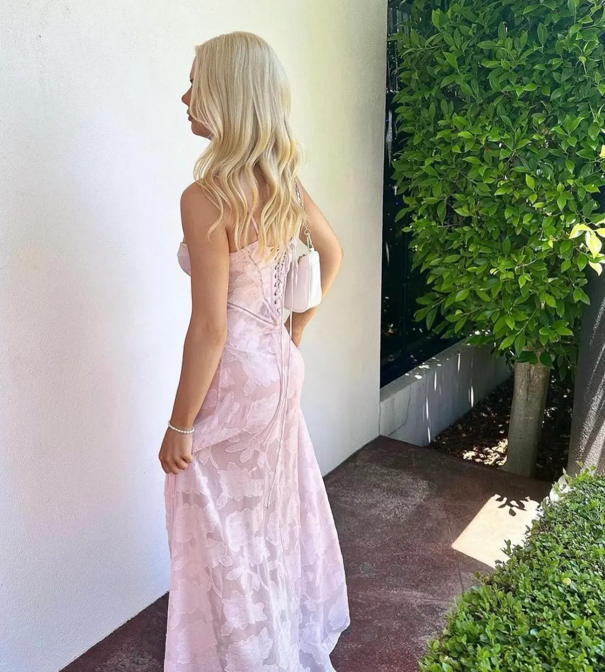 House of CB Seren Floral Lace Back Maxi Dress Blush Size S / AU 8 - Image 4