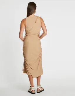 Suboo Liz Rouched Tank Midi Dress Gold Size XS / AU 6 for rent on The Volte - image 2