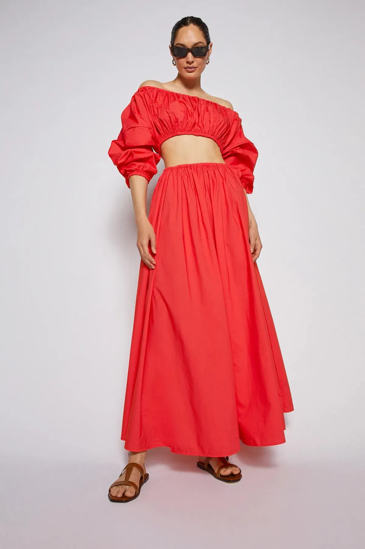 Scanlan Theodore Parachute Cotton Gather Dress Red Size AU 10 for rent on The Volte - main image