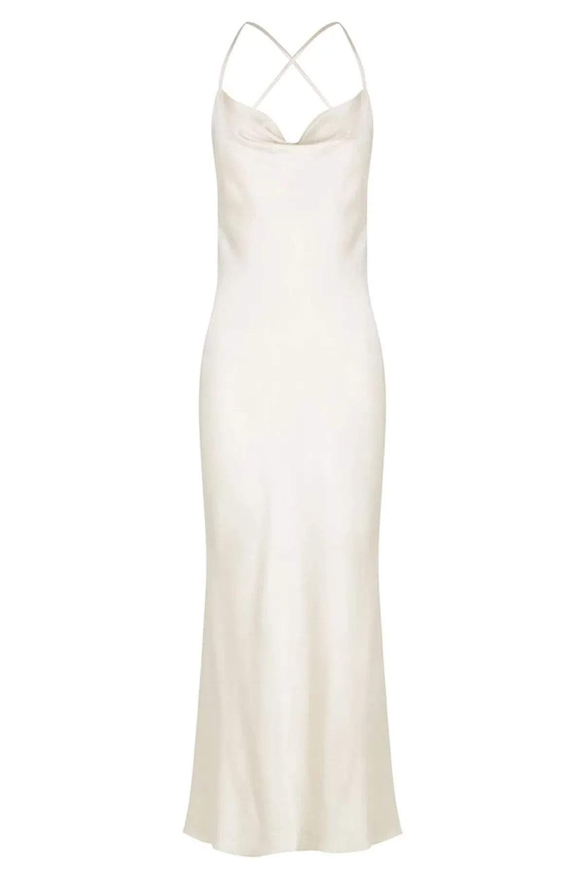Shona Joy La Lune Backless Bias Midi Dress Cream Size 8 - Image 4