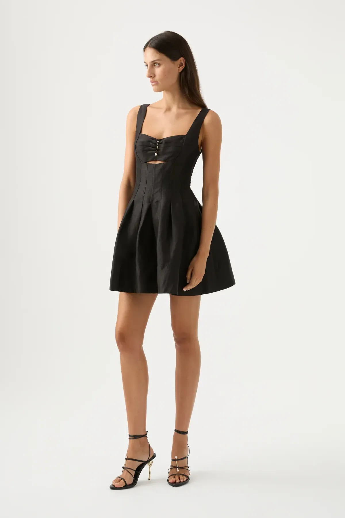 Aje Divinity Pearl Linen Dress Black Size 10 - Image 2