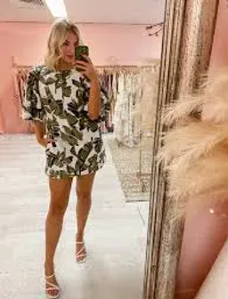 Aje Oasis Cut Out Mini Dress Print Size 10 for rent on The Volte - image 1