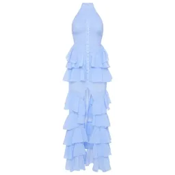 Derma Department Oscar Pale Blue Maxi Dress Size 8 for rent on The Volte - image 5