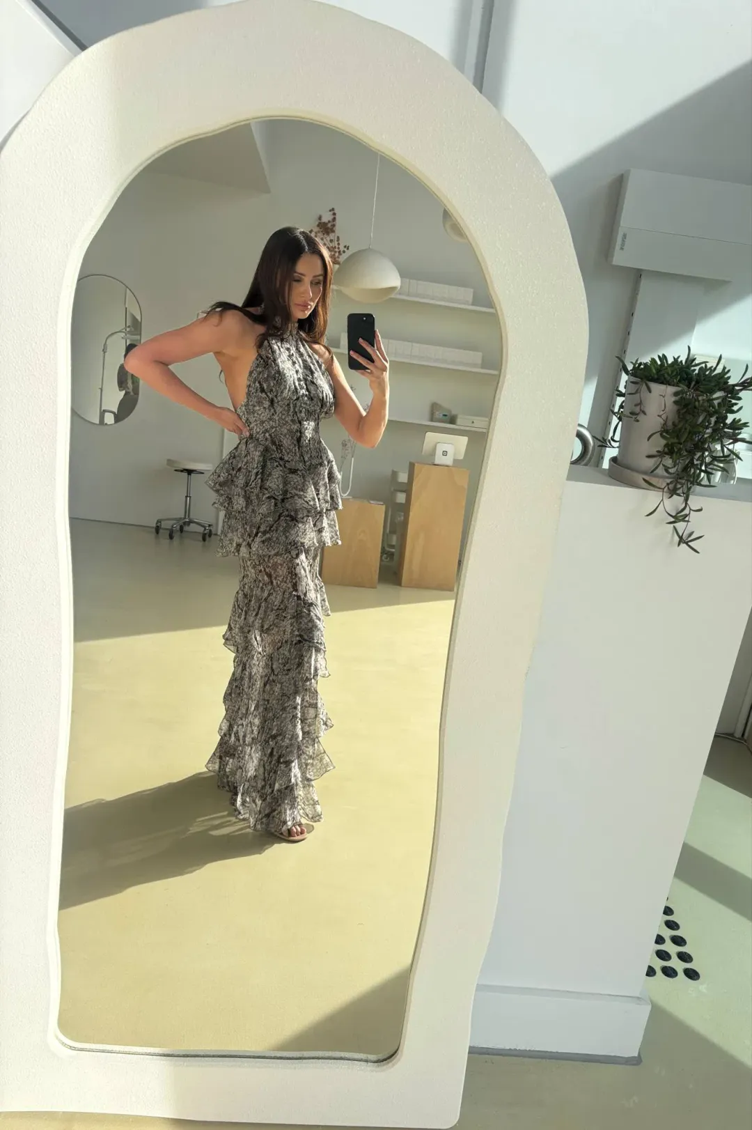 Derma Department Oscar Pale Snakeskin Maxi Dress Print Size 8 for rent on The Volte - main image