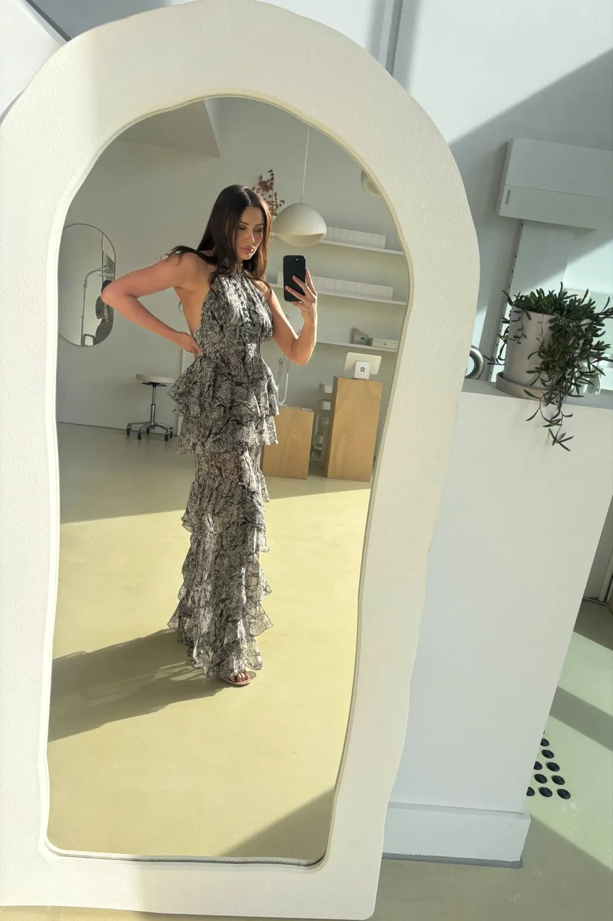 Derma Department Oscar Pale Snakeskin Maxi Dress Print Size 8 - Image 1