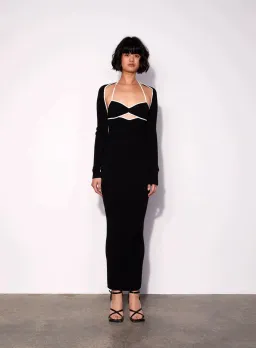 Wynn Hamlyn Palm Maxi Dress Black Size S/AU 8 for rent on The Volte - image 1