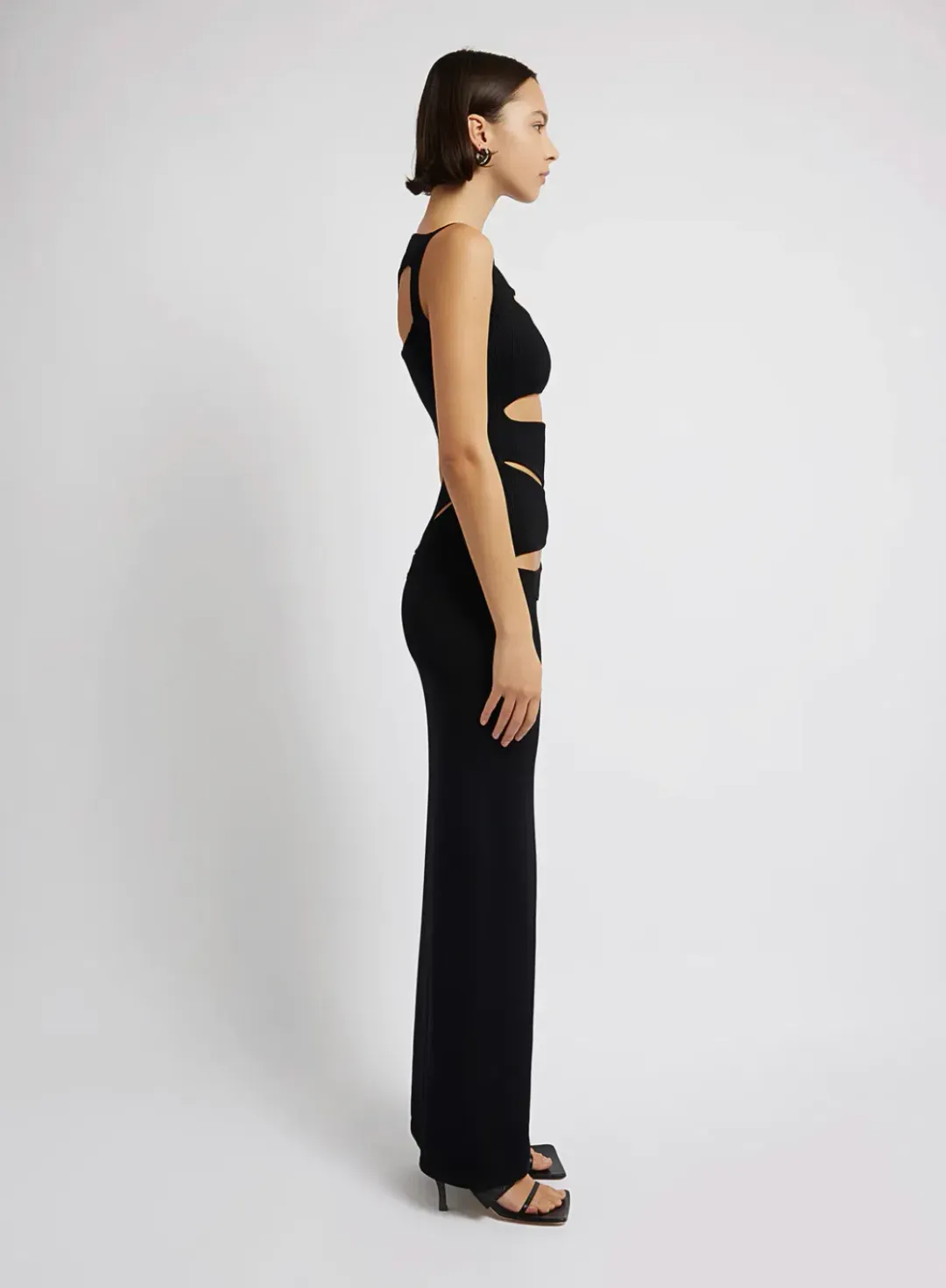 Christopher Esber Slashed Knit Dress in Black Size 8 for rent on The Volte - main image